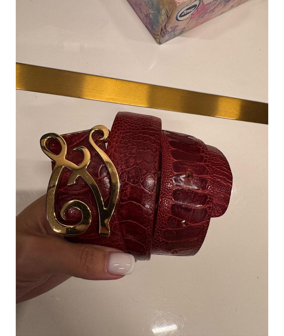 ZILLI Бордовый ремень из лакированной кожи, фото 5