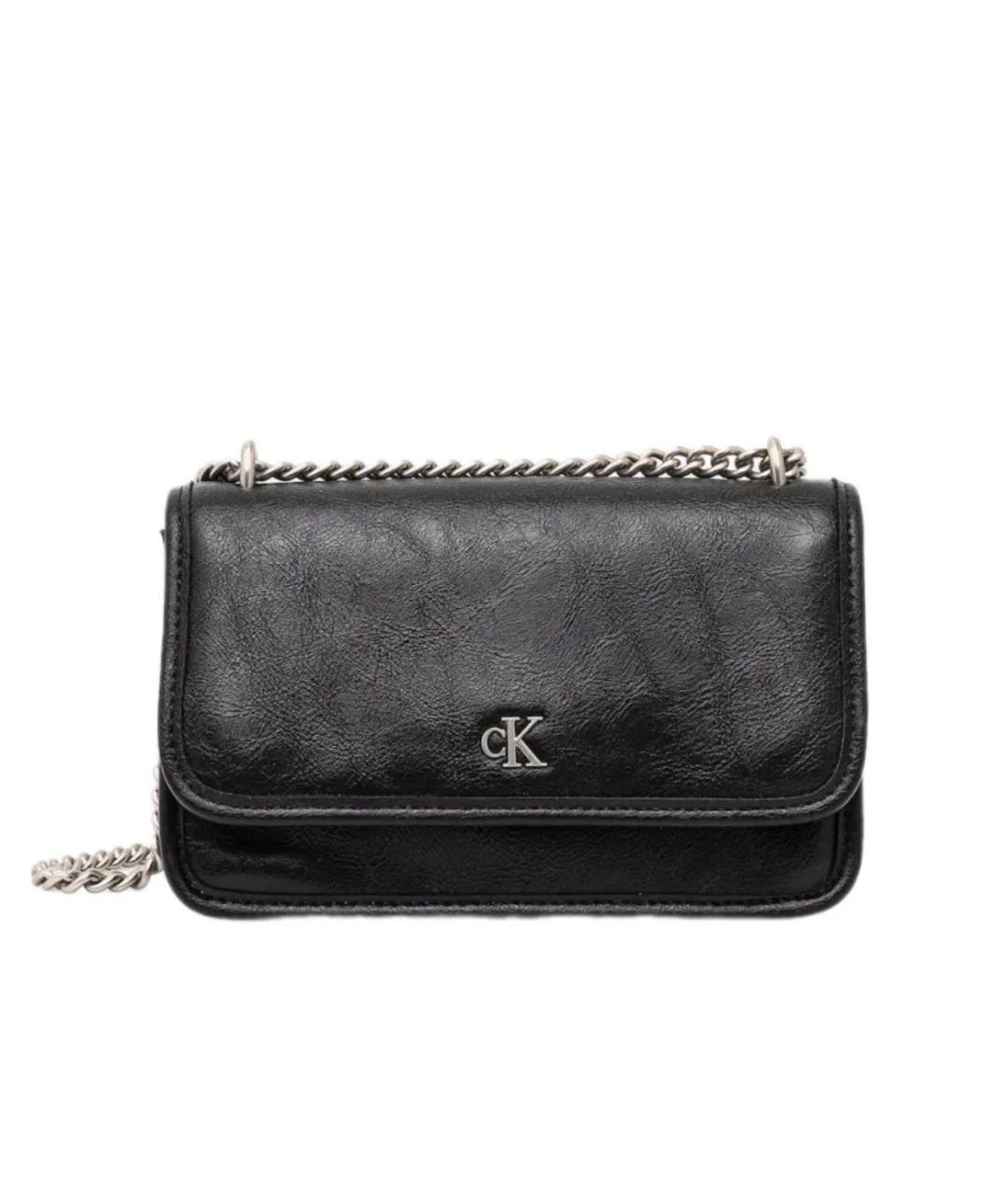 CALVIN KLEIN Черная сумка через плечо из искусственной кожи, фото 1