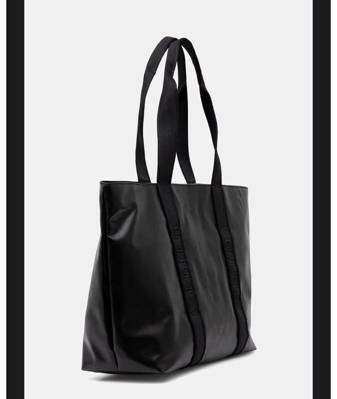 CALVIN KLEIN Черная сумка тоут, фото 2