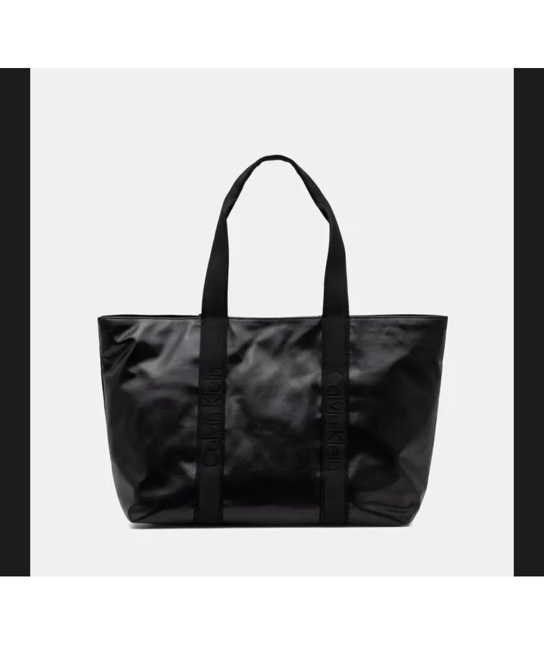 CALVIN KLEIN Черная сумка тоут, фото 3