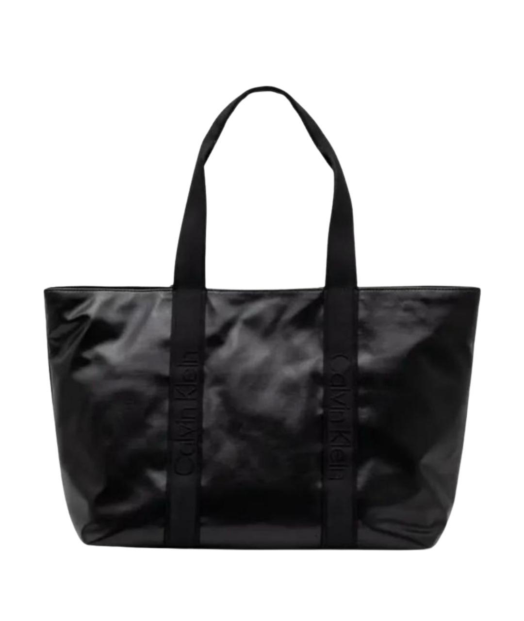 CALVIN KLEIN Черная сумка тоут, фото 1