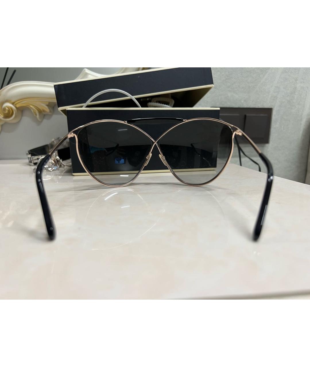 TOM FORD Серые металлические солнцезащитные очки, фото 3
