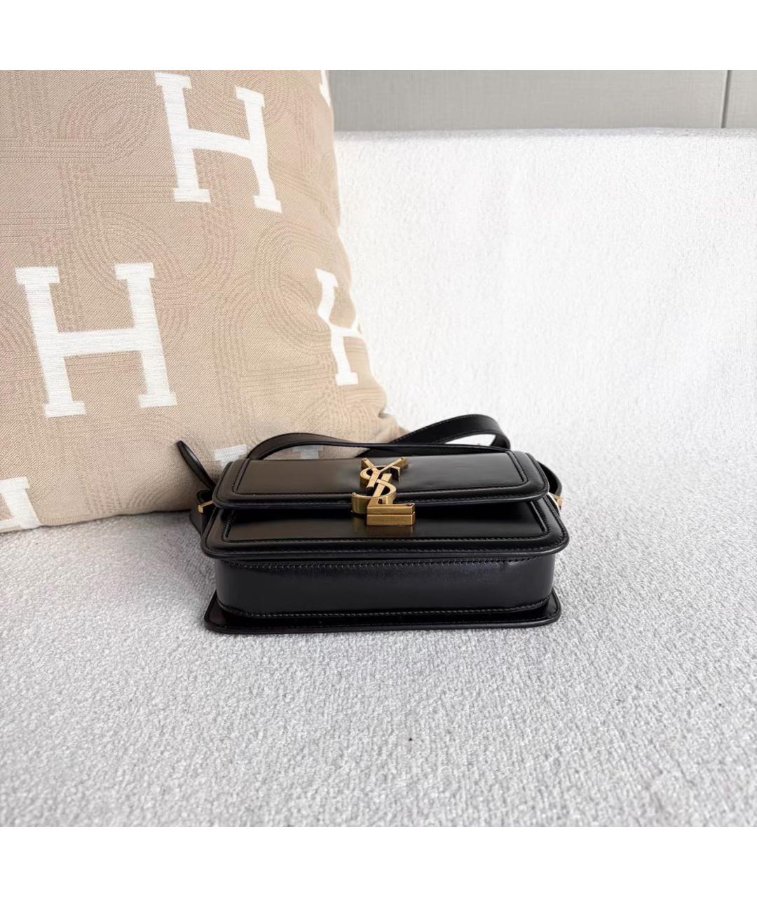 SAINT LAURENT Черная кожаная сумка через плечо, фото 2