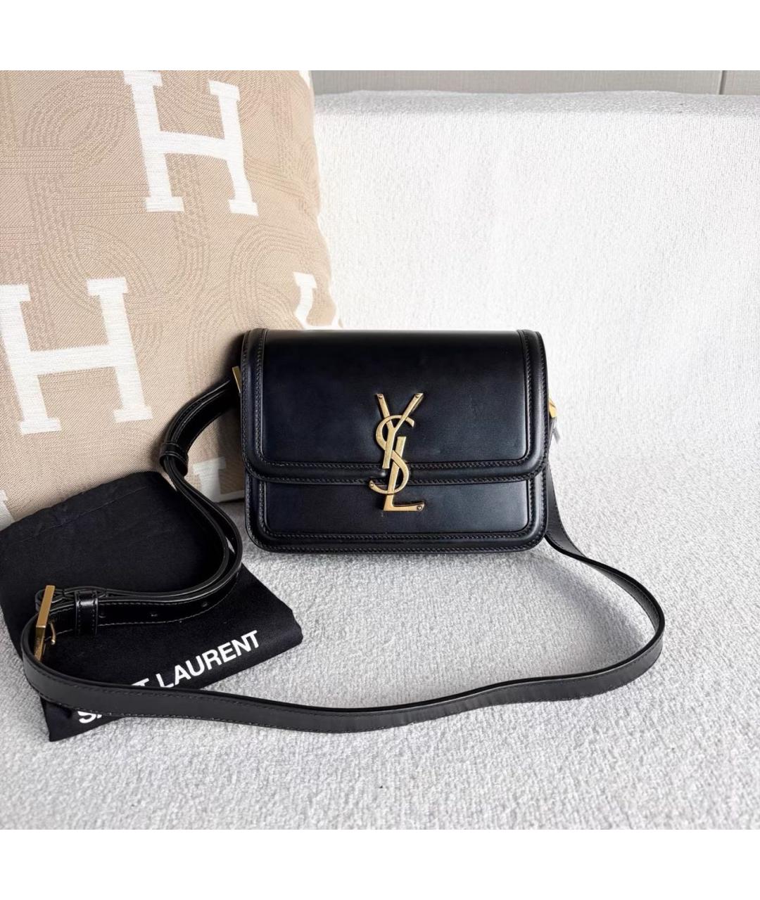 SAINT LAURENT Черная кожаная сумка через плечо, фото 4