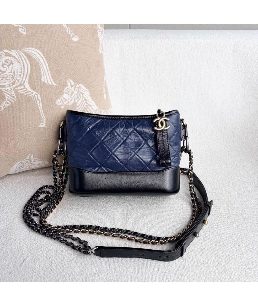 CHANEL Синяя кожаная сумка через плечо, фото 4