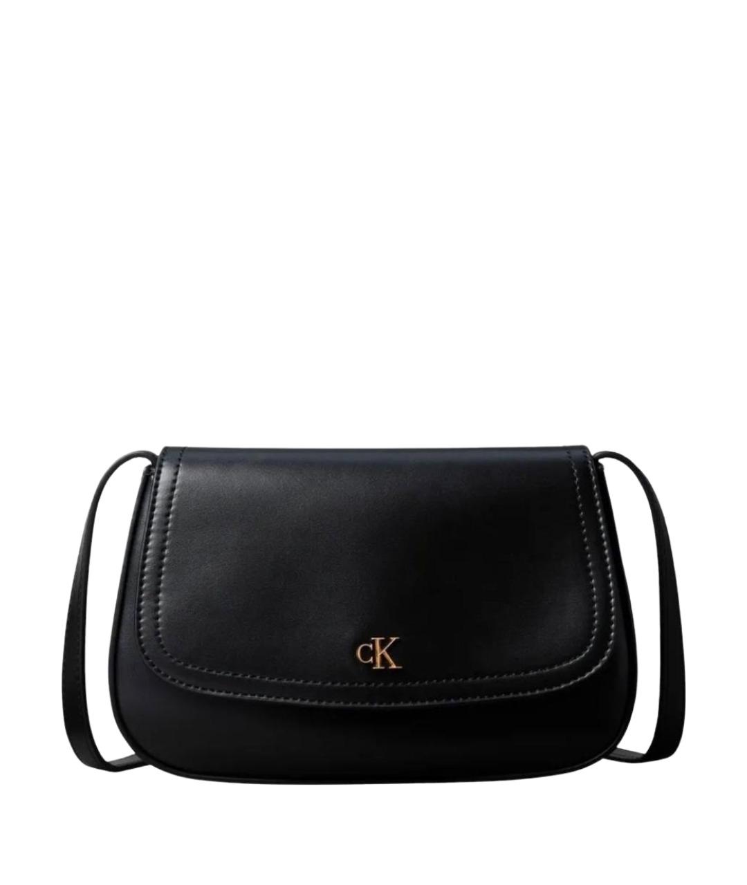 CALVIN KLEIN Черная сумка через плечо из искусственной кожи, фото 1