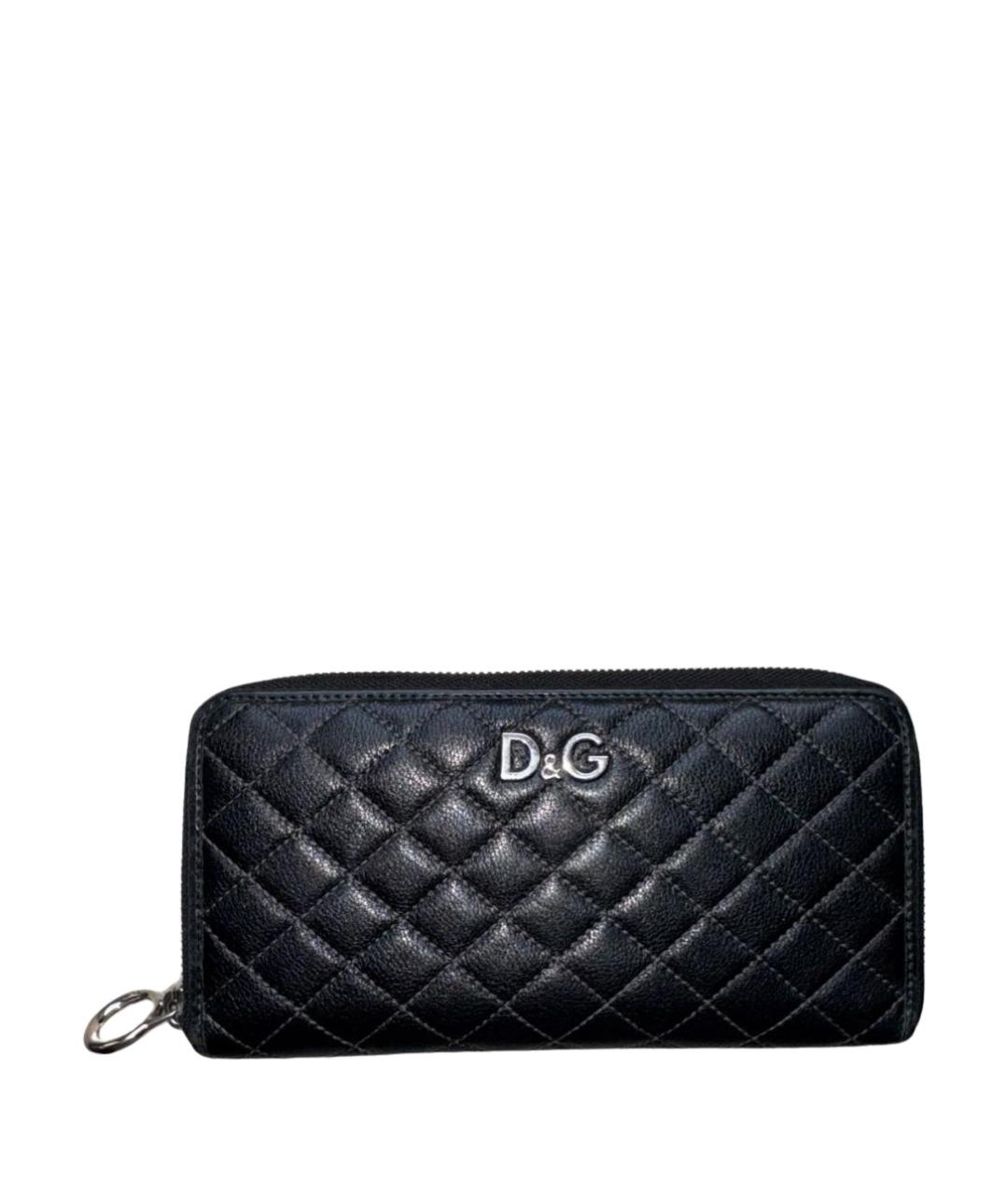 DOLCE&GABBANA Черный кожаный кошелек, фото 1