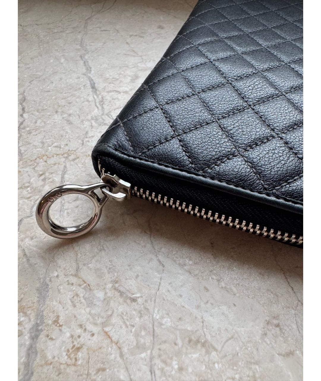 DOLCE&GABBANA Черный кожаный кошелек, фото 8