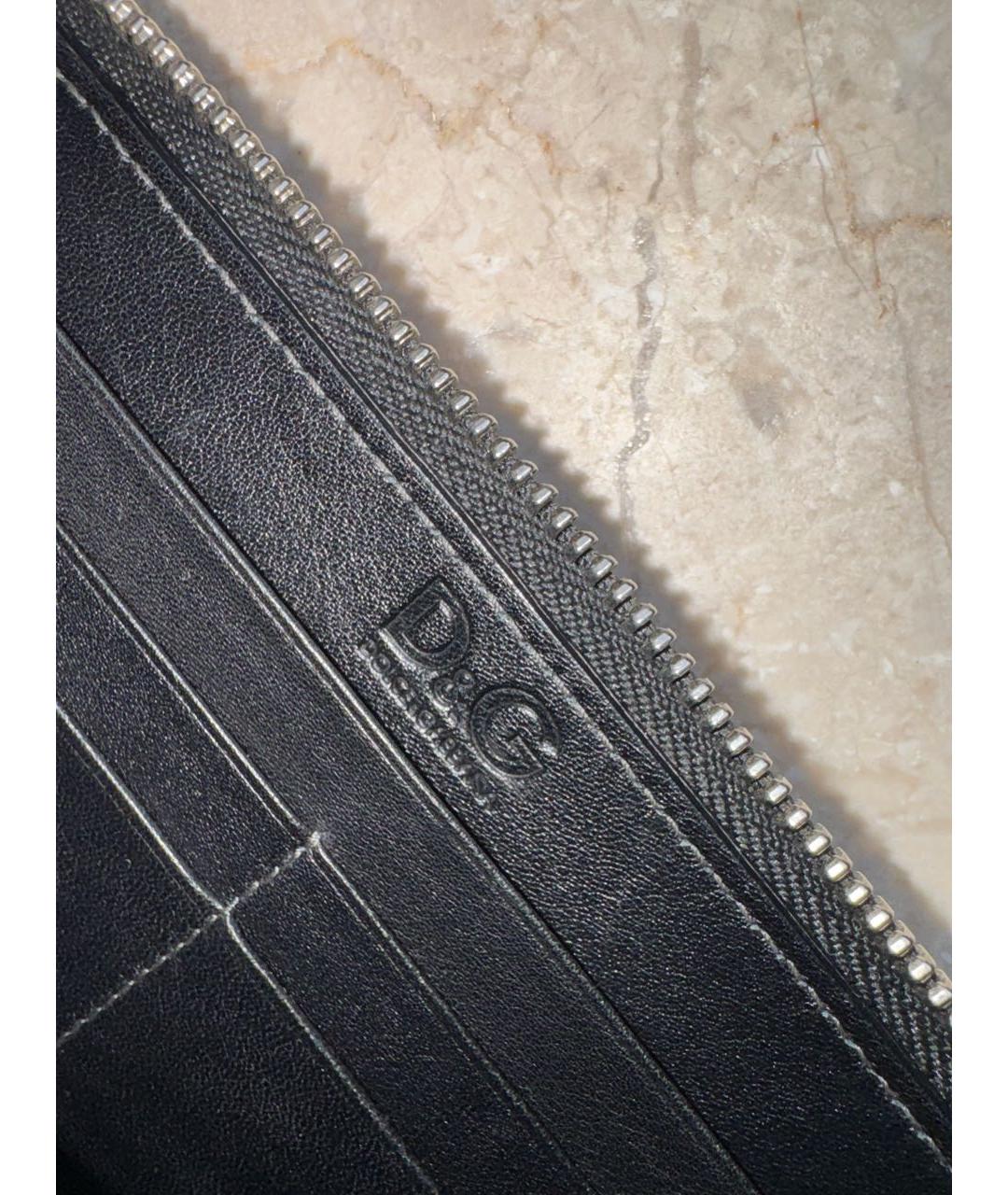 DOLCE&GABBANA Черный кожаный кошелек, фото 3