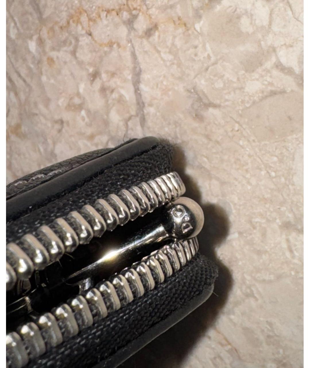 DOLCE&GABBANA Черный кожаный кошелек, фото 7