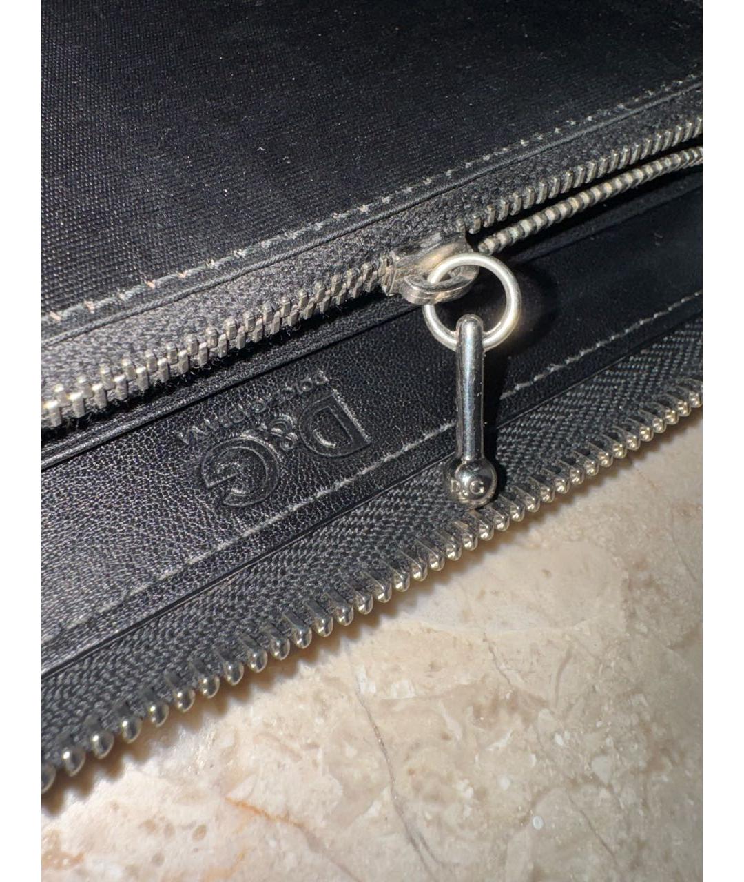 DOLCE&GABBANA Черный кожаный кошелек, фото 5