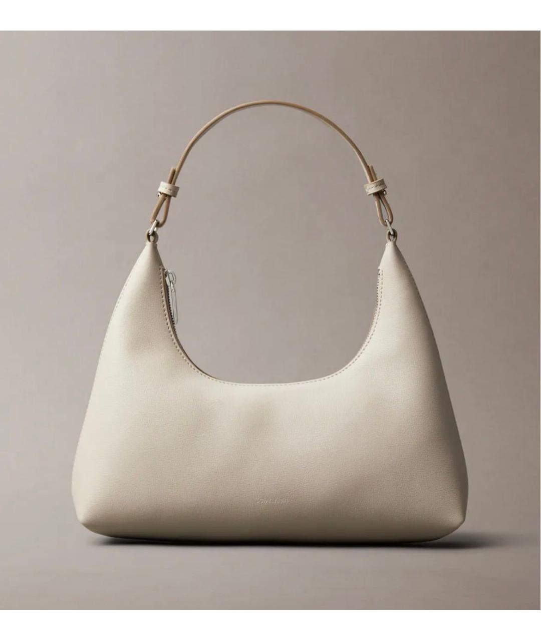 CALVIN KLEIN Бежевая сумка с короткими ручками из искусственной кожи, фото 3