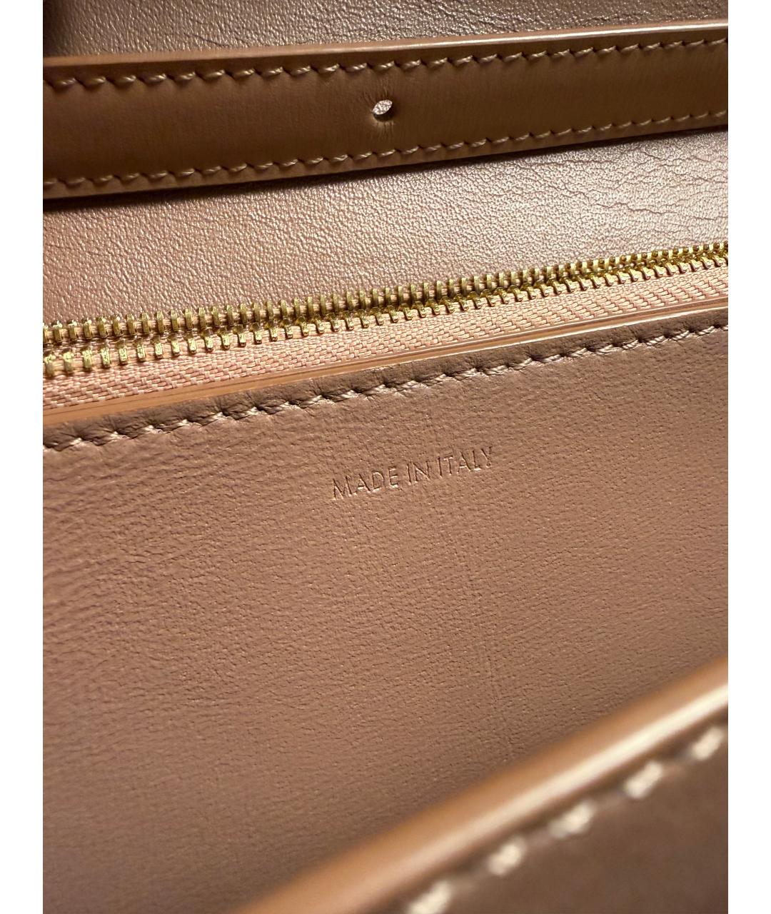 CELINE Бежевая кожаная сумка через плечо, фото 5