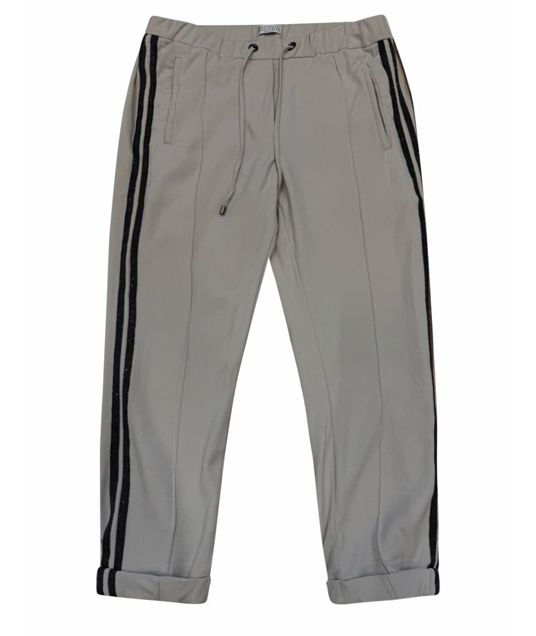 BRUNELLO CUCINELLI Бежевые шерстяные кюлоты, фото 1