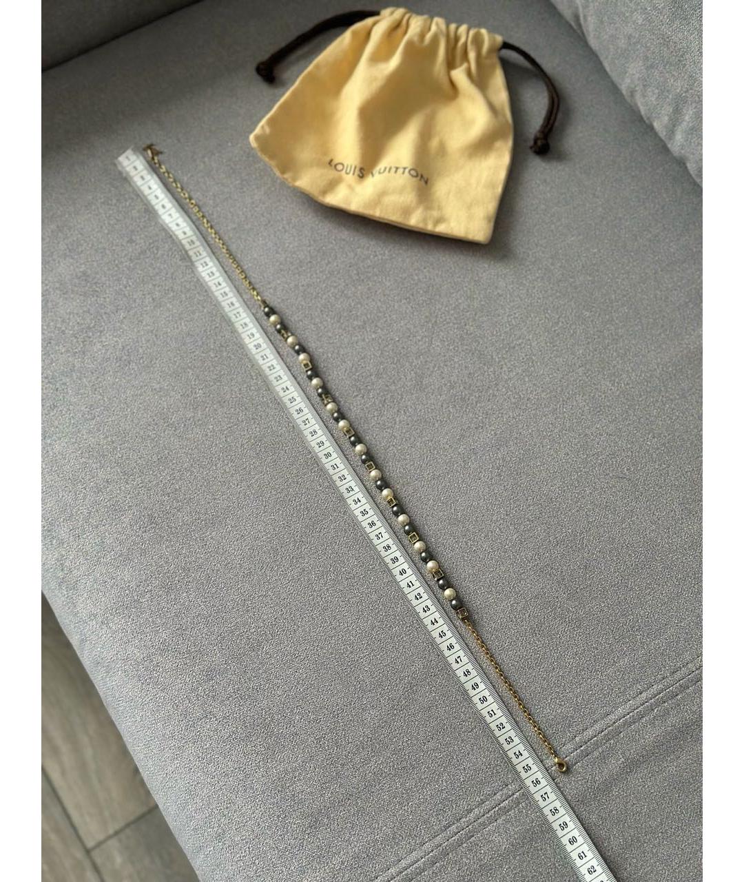 LOUIS VUITTON Бежевое металлическое колье, фото 7