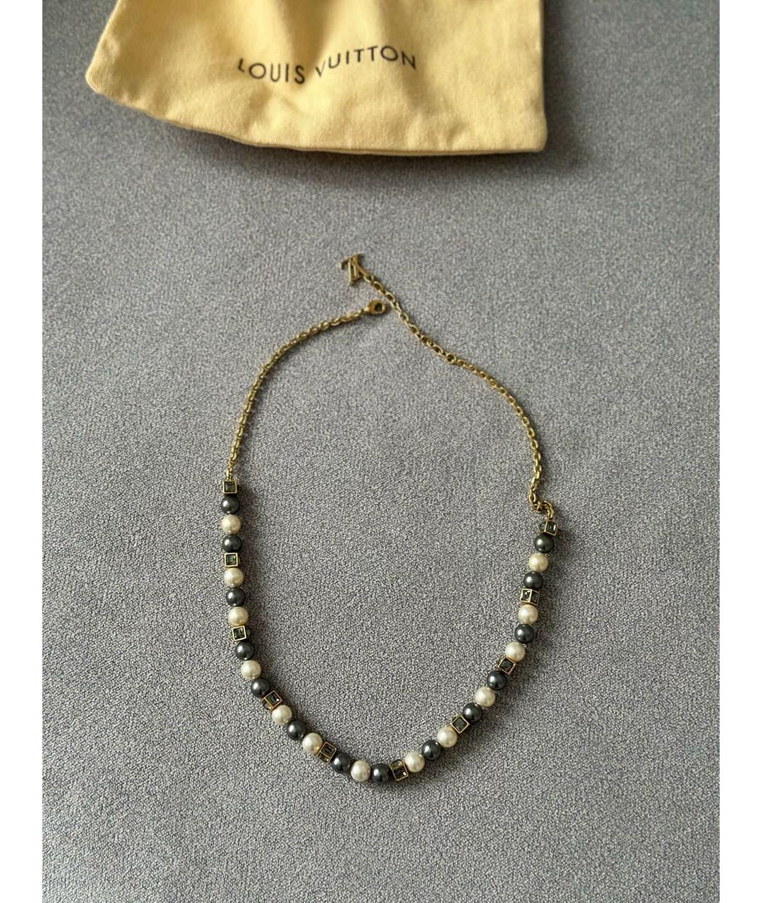 LOUIS VUITTON Бежевое металлическое колье, фото 3
