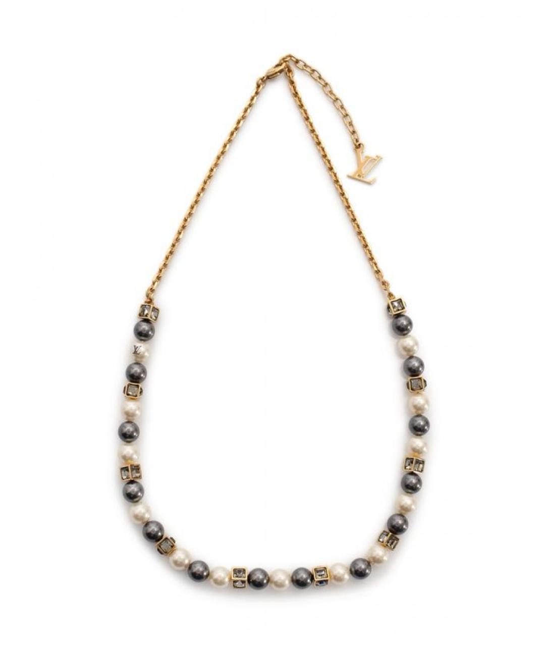 LOUIS VUITTON Бежевое металлическое колье, фото 1