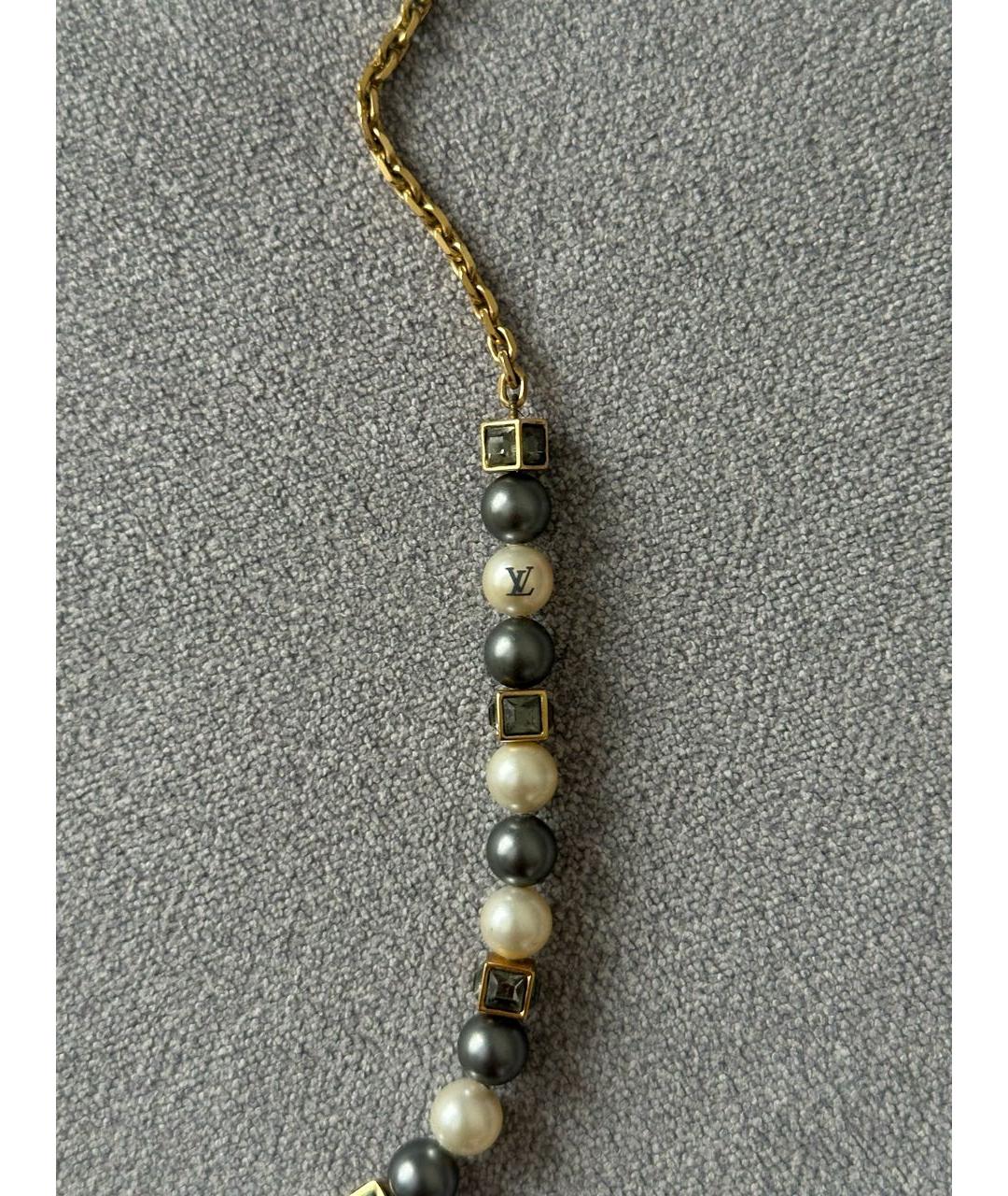 LOUIS VUITTON Бежевое металлическое колье, фото 4