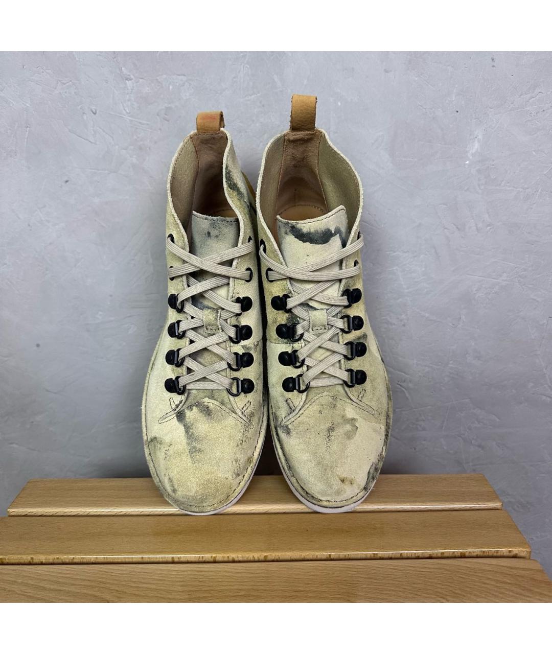 CLARKS Бежевые замшевые ботинки, фото 6