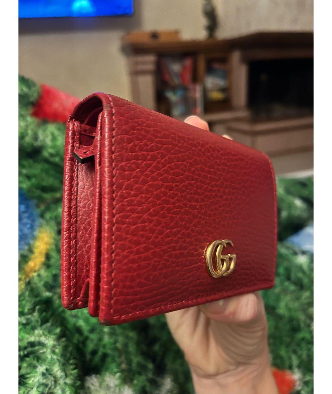 GUCCI Красный кожаный кошелек, фото 2