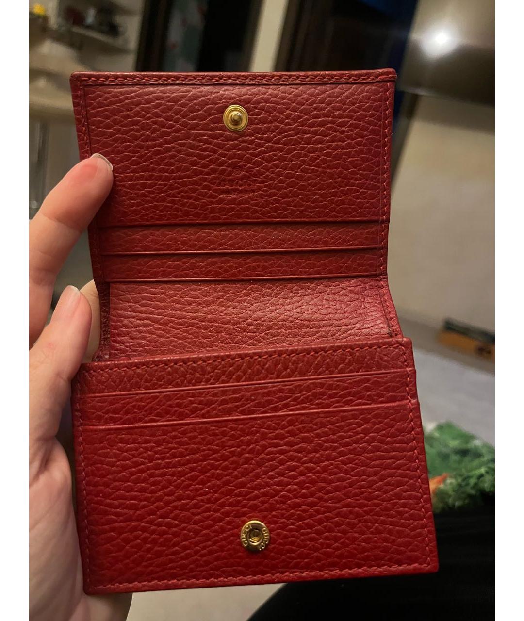 GUCCI Красный кожаный кошелек, фото 4