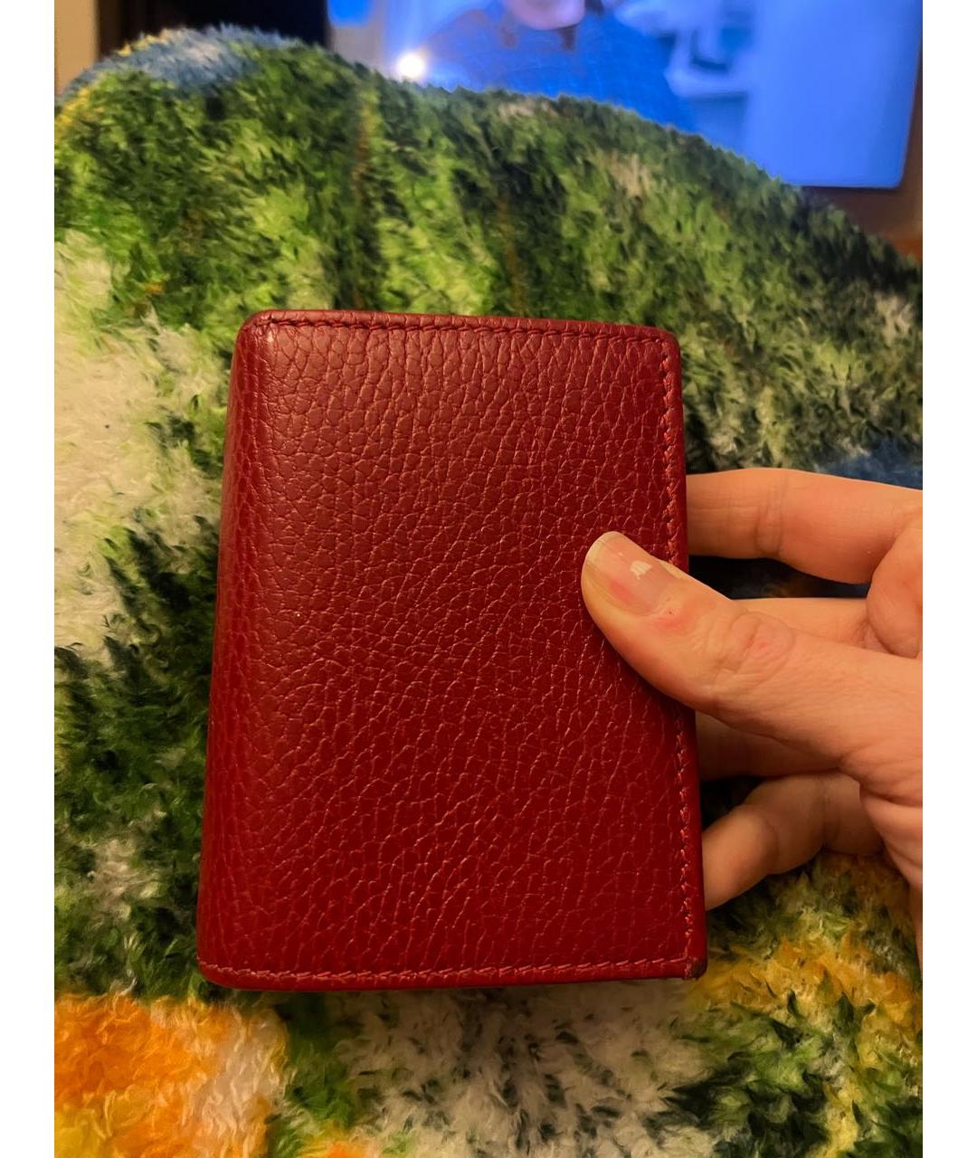 GUCCI Красный кожаный кошелек, фото 3