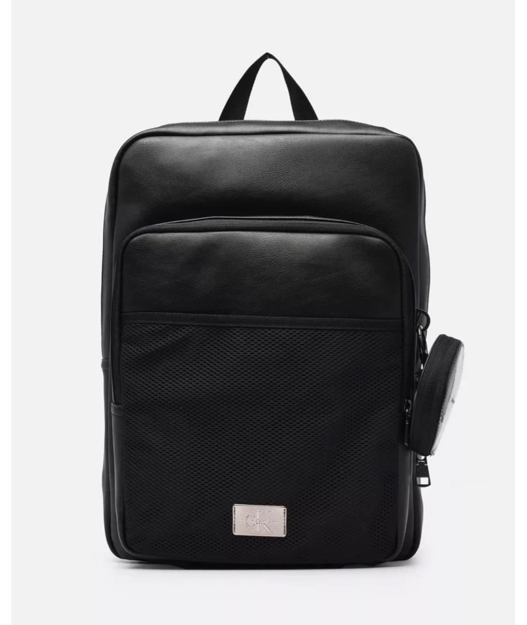 CALVIN KLEIN Черный рюкзак из искусственной кожи, фото 4