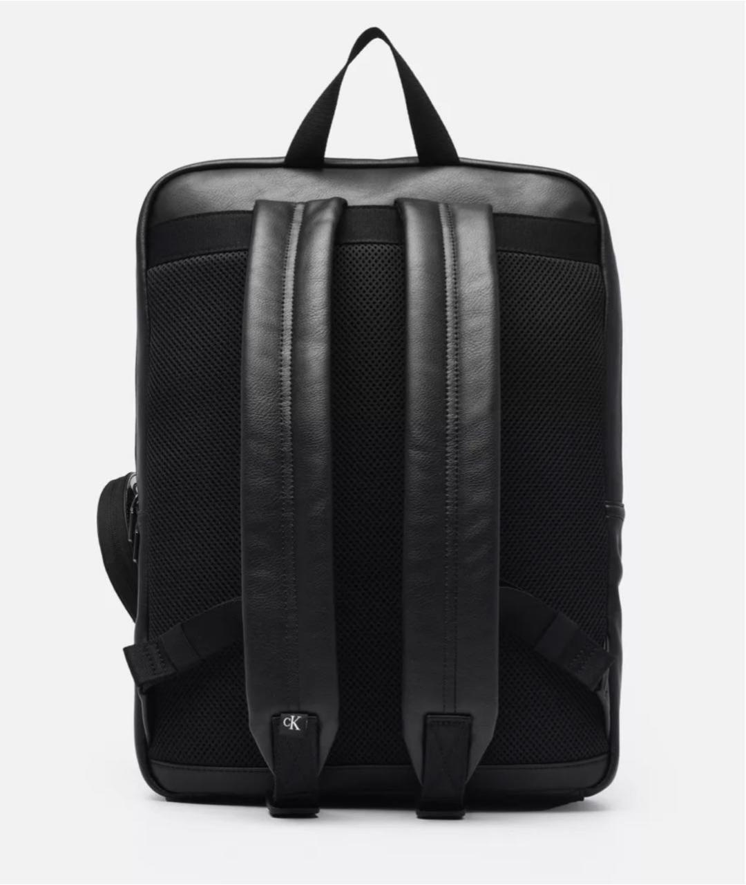 CALVIN KLEIN Черный рюкзак из искусственной кожи, фото 2