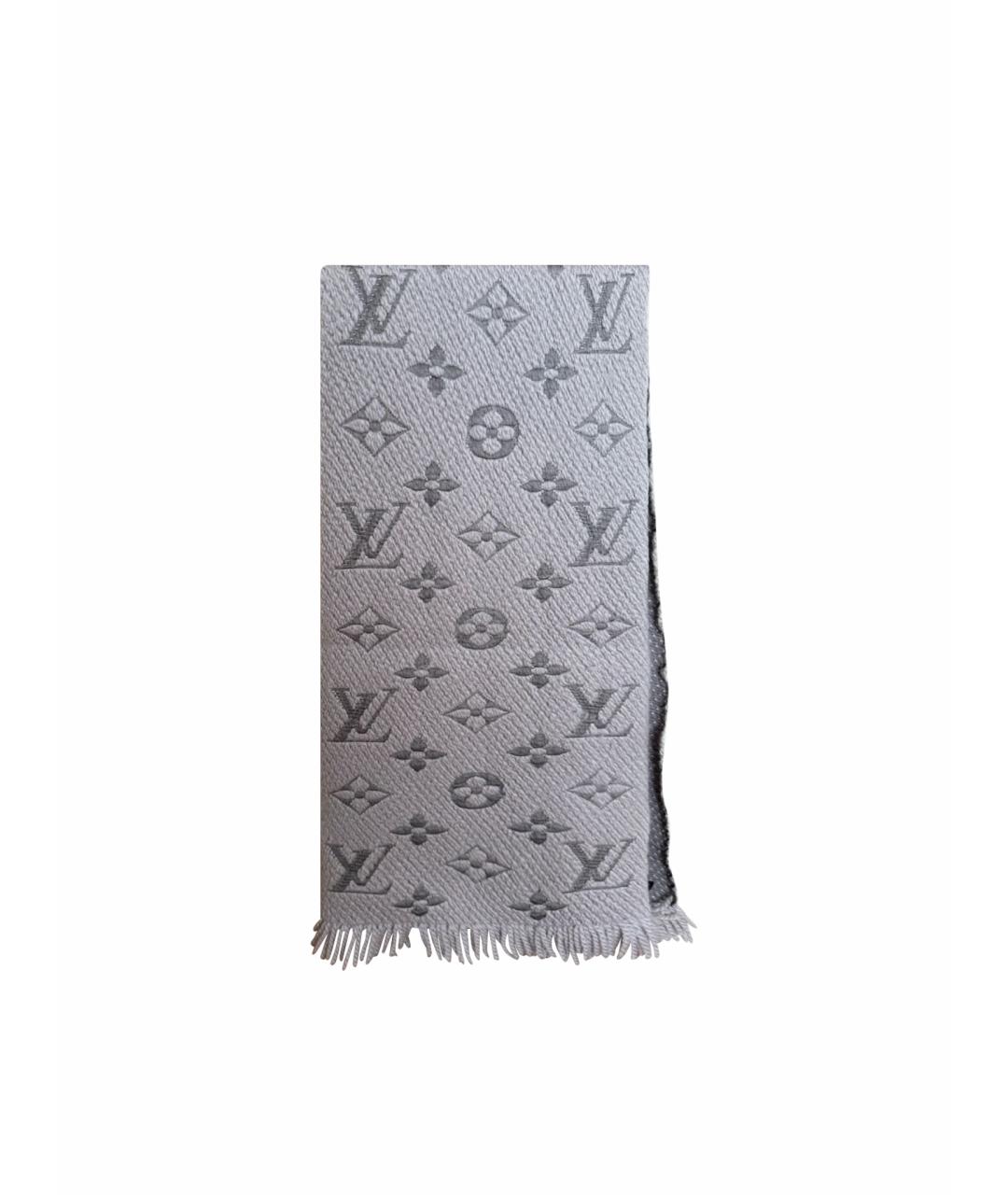 LOUIS VUITTON Серый шерстяной шарф, фото 1