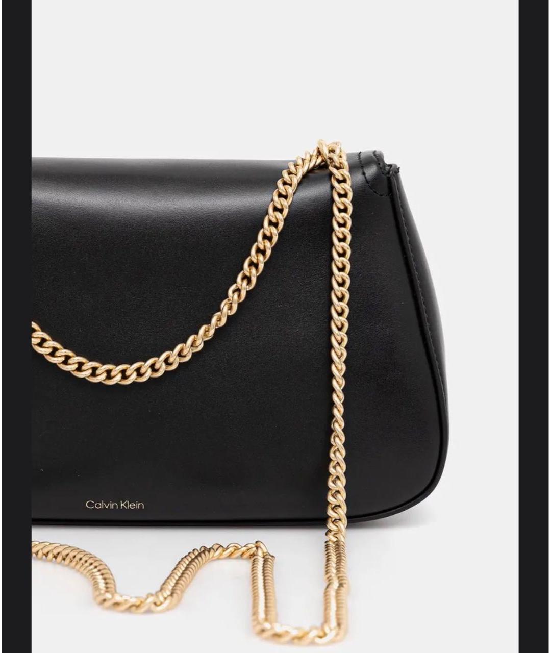 CALVIN KLEIN Черная сумка через плечо из искусственной кожи, фото 2