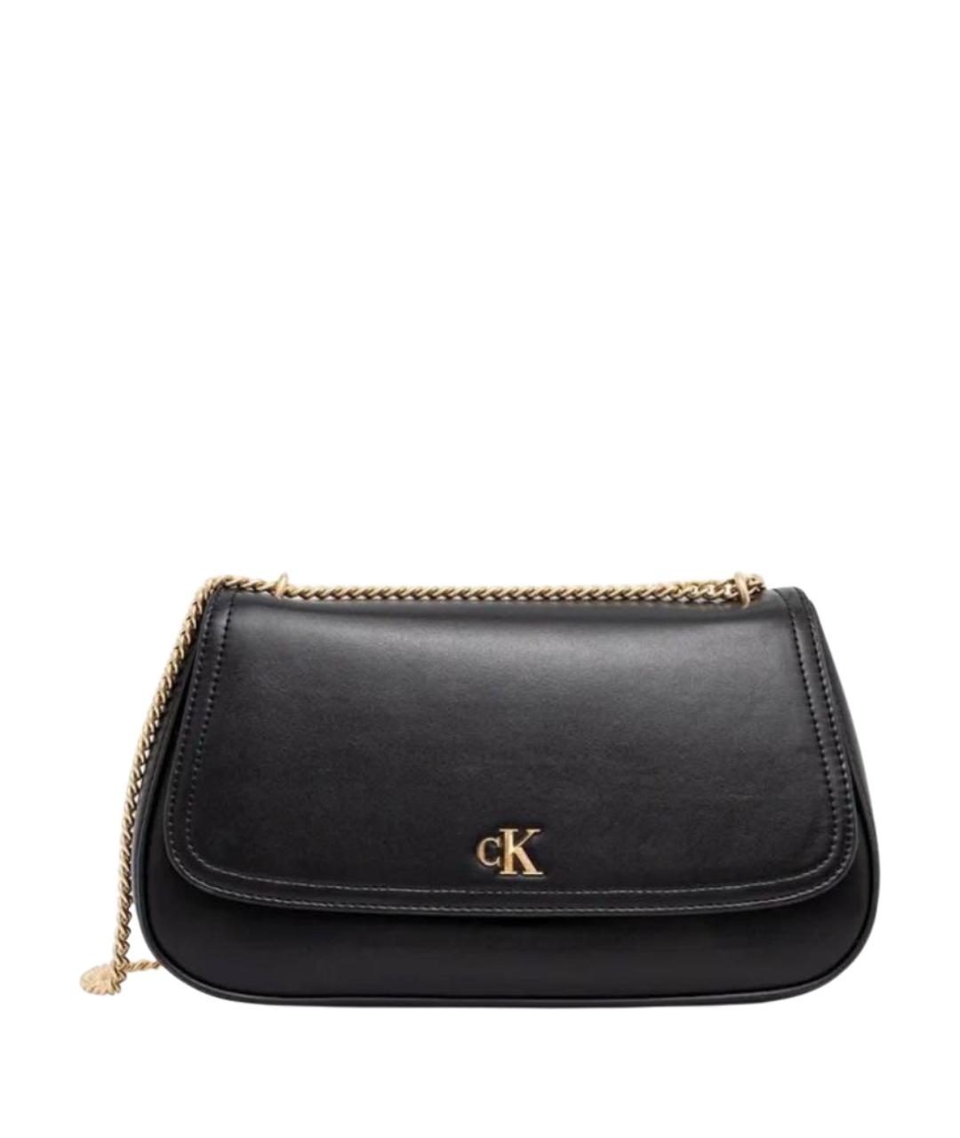 CALVIN KLEIN Черная сумка через плечо из искусственной кожи, фото 1