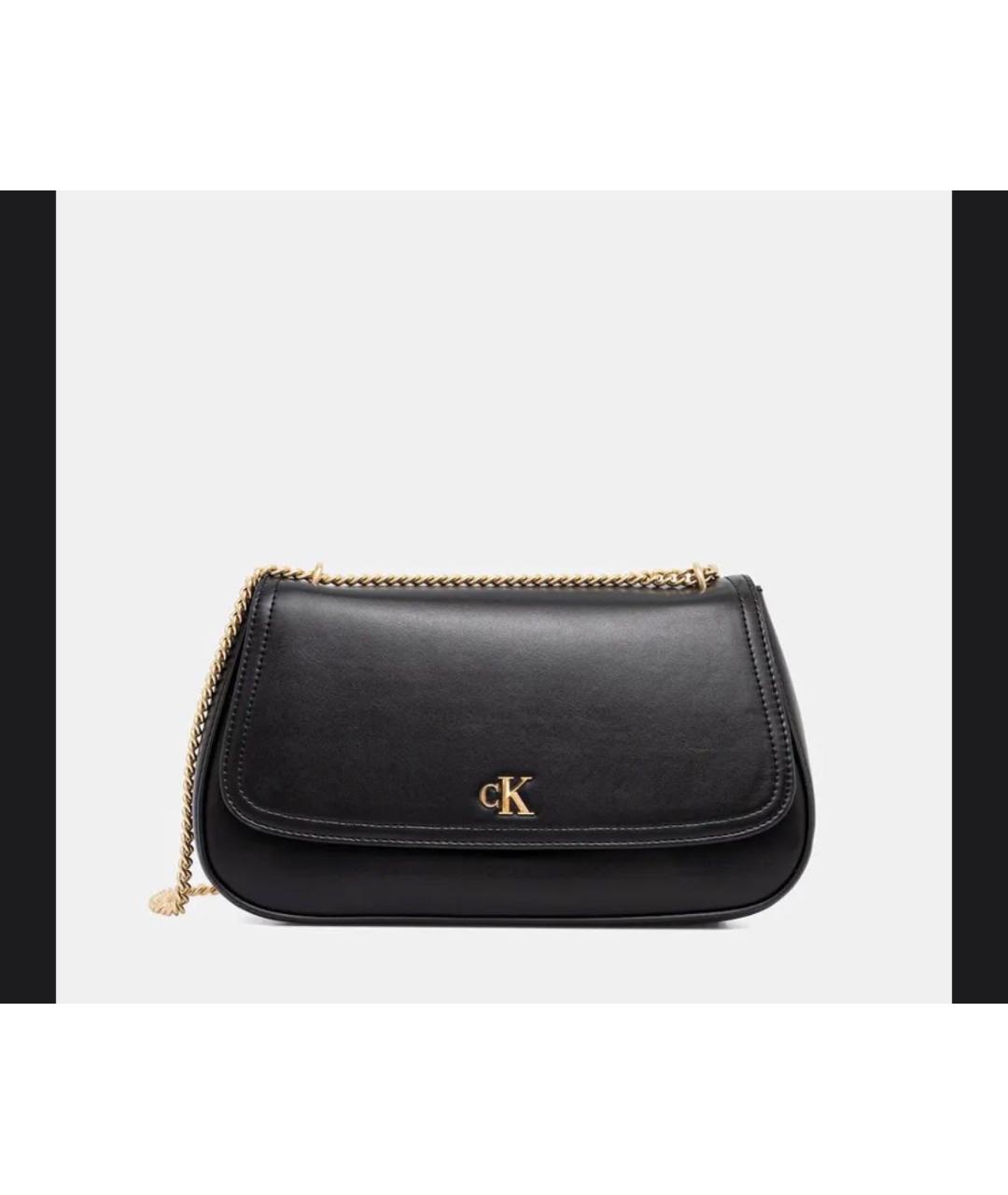CALVIN KLEIN Черная сумка через плечо из искусственной кожи, фото 3
