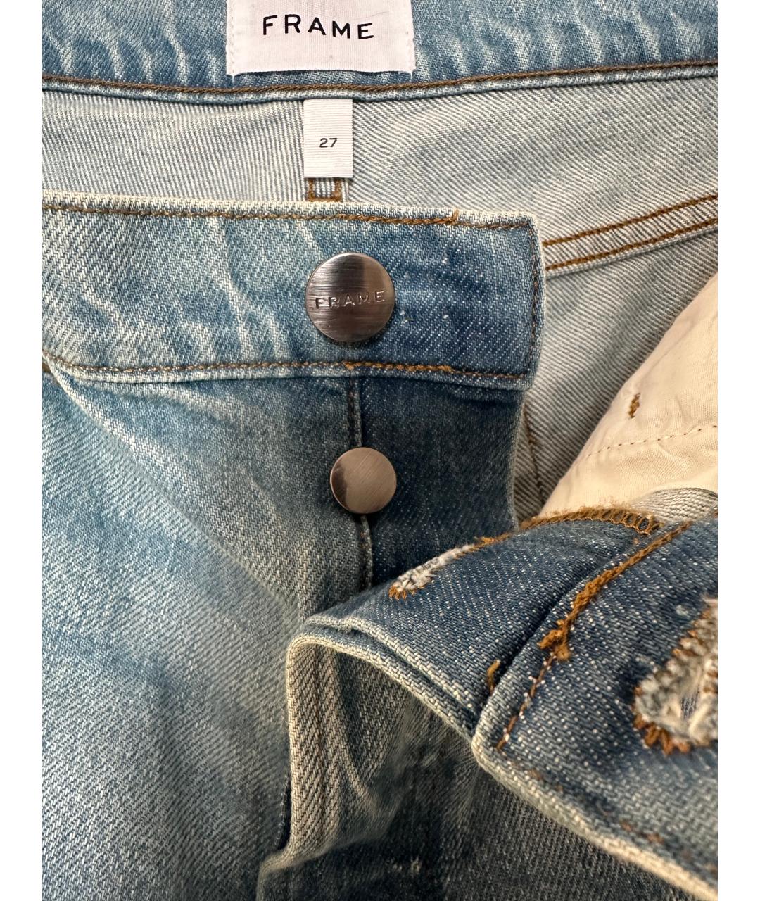 FRAME Голубые хлопковые прямые джинсы, фото 3