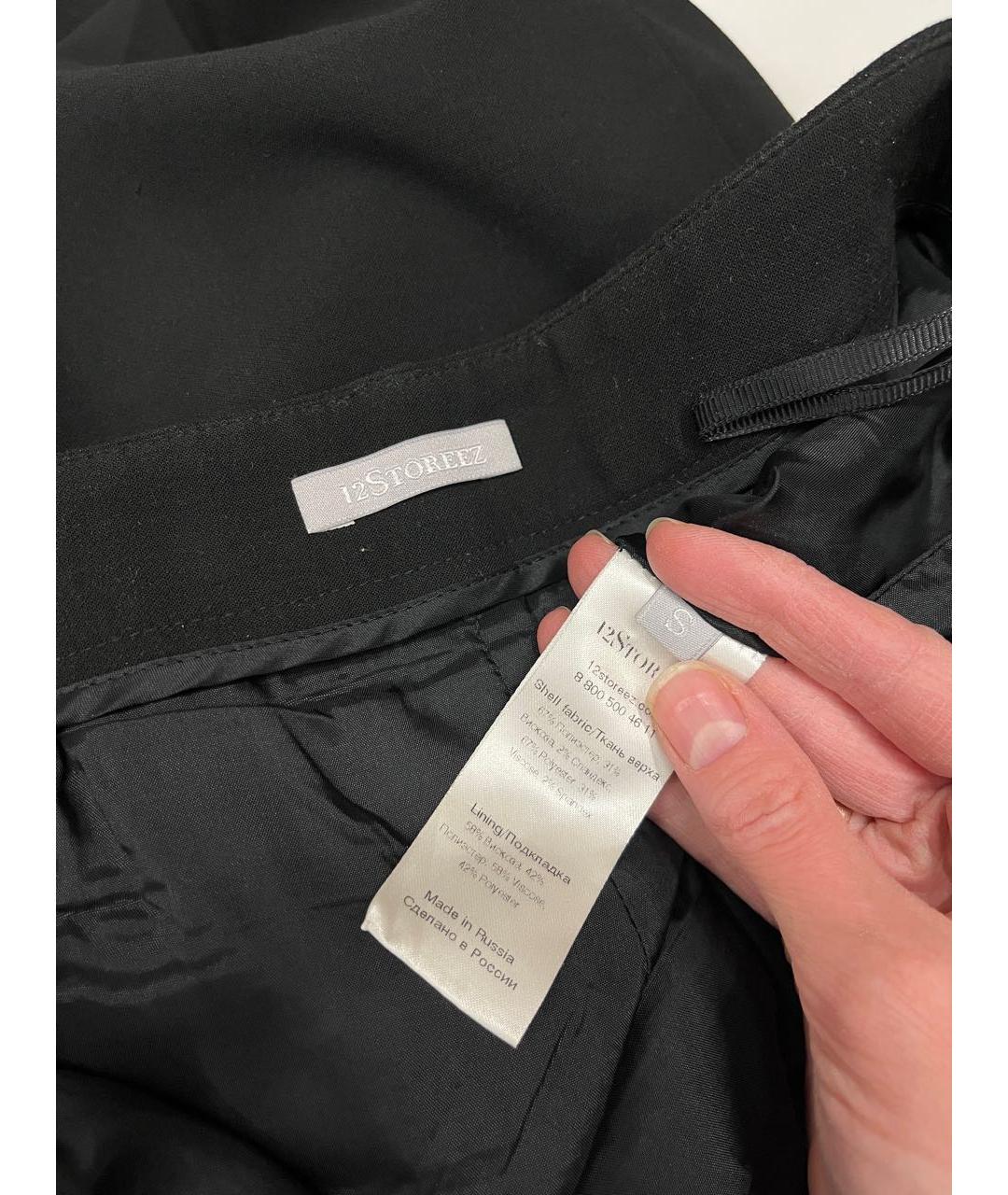 12 STOREEZ Черные полиэстеровые брюки широкие, фото 4