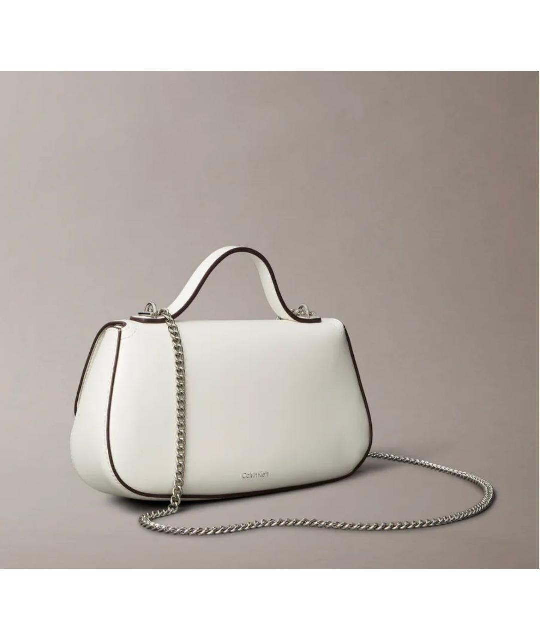CALVIN KLEIN Белая сумка с короткими ручками из искусственной кожи, фото 2