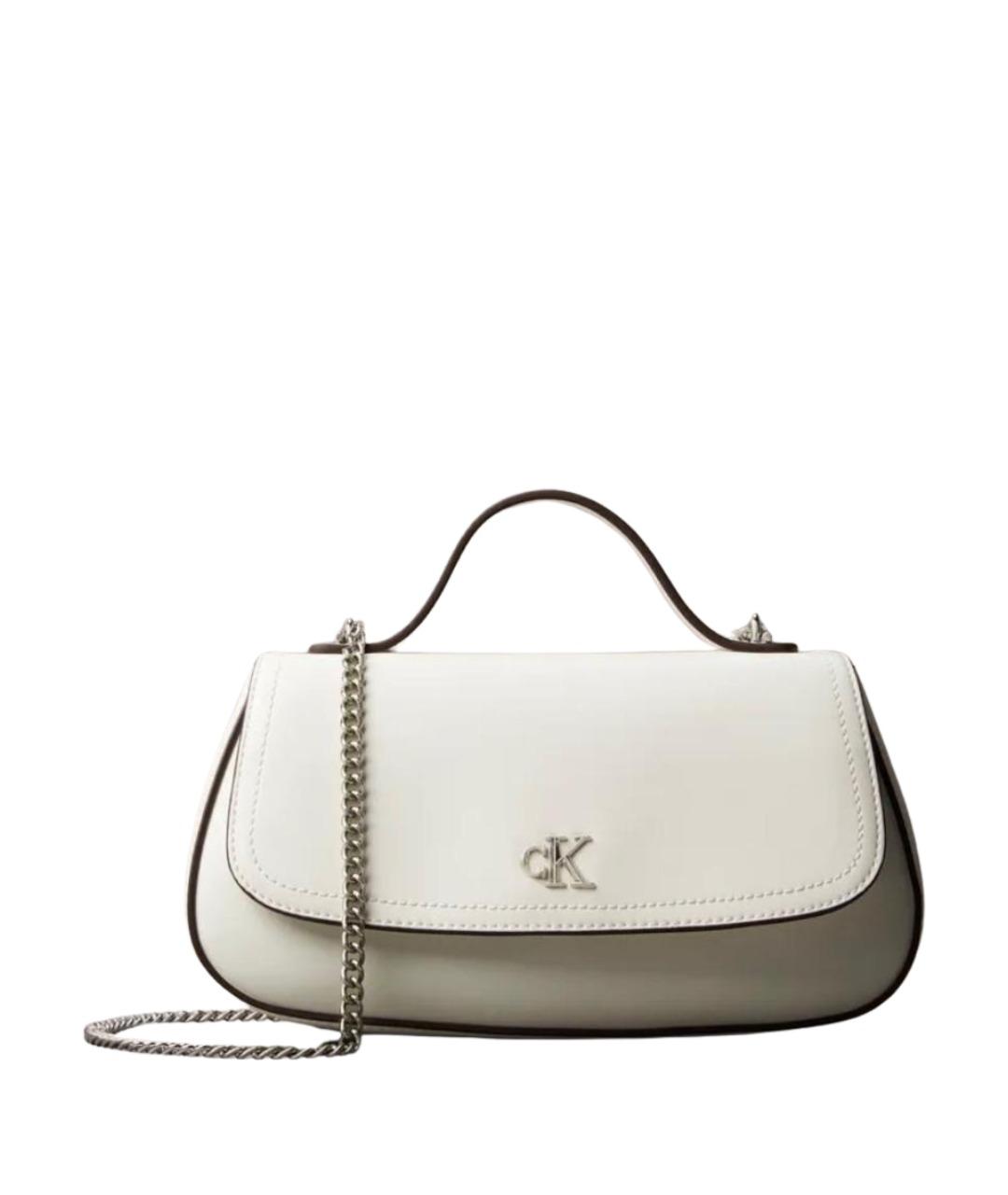 CALVIN KLEIN Белая сумка с короткими ручками из искусственной кожи, фото 1