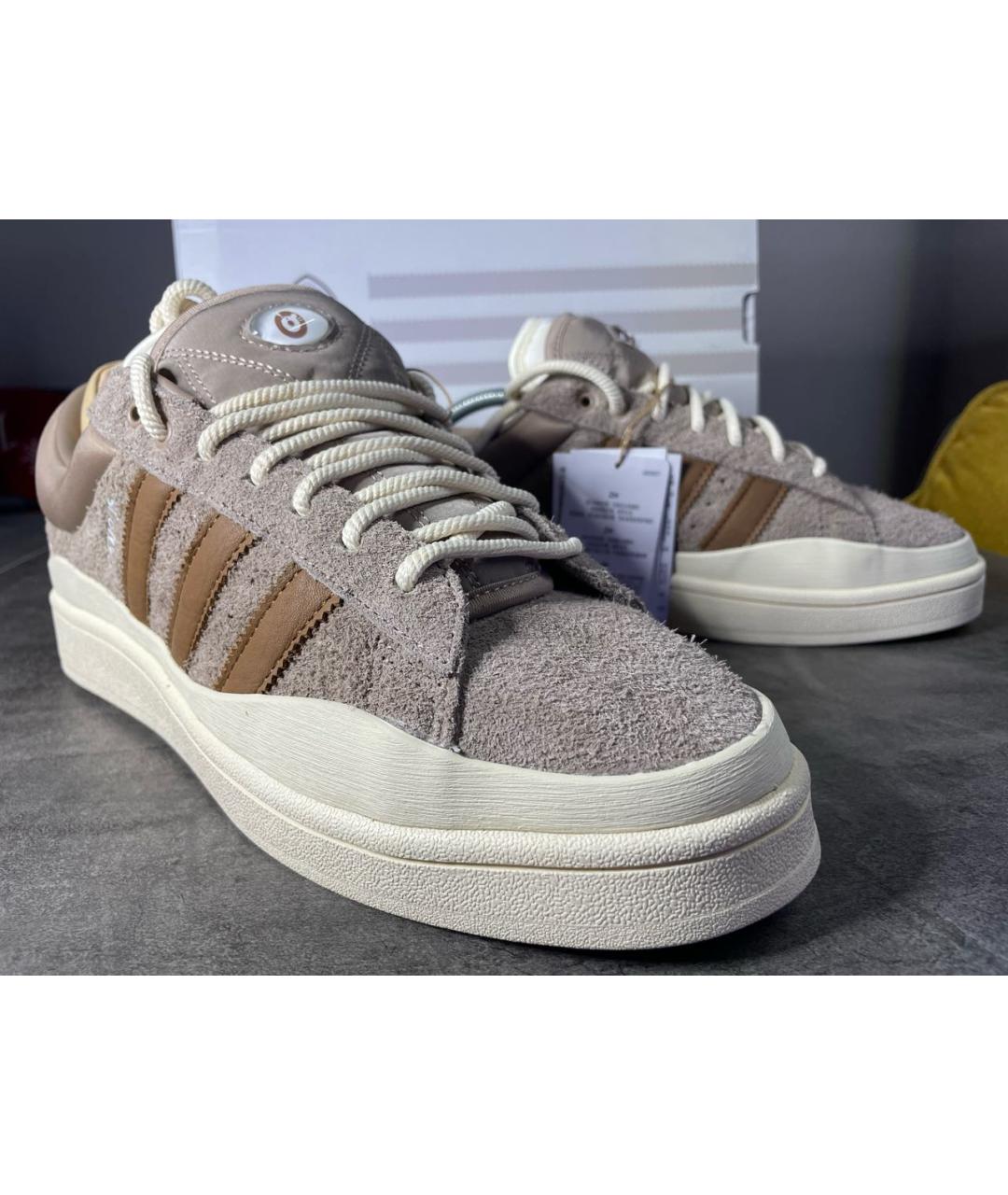 ADIDAS Бежевые замшевые низкие кроссовки / кеды, фото 3