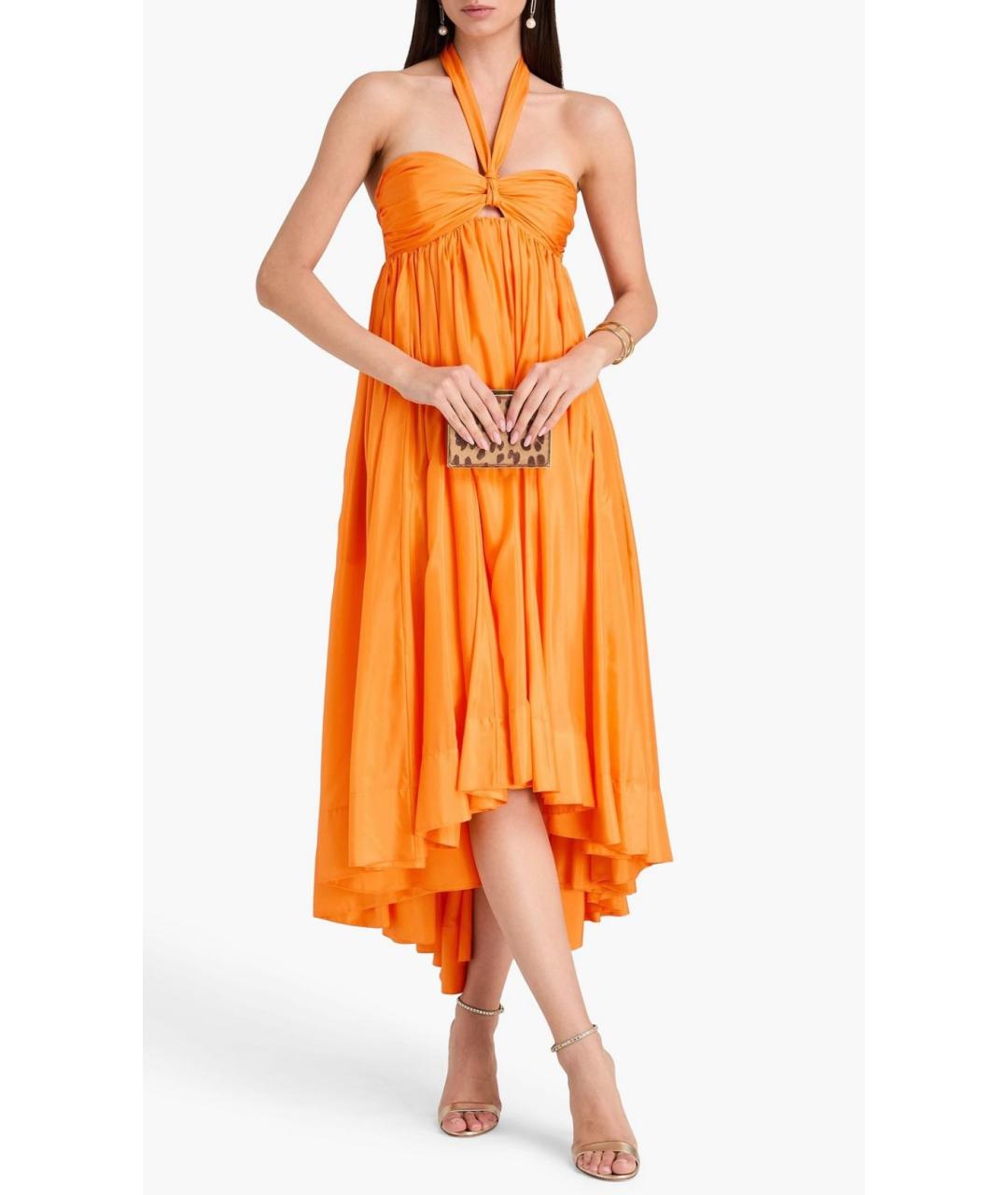 ZIMMERMANN Оранжевое шелковое коктейльное платье, фото 2