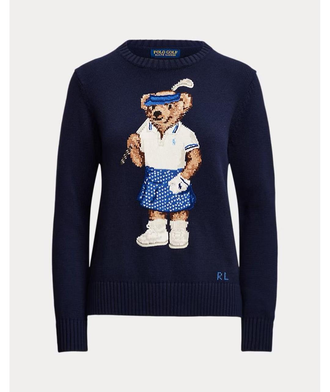 POLO RALPH LAUREN Темно-синий хлопковый джемпер / свитер, фото 9