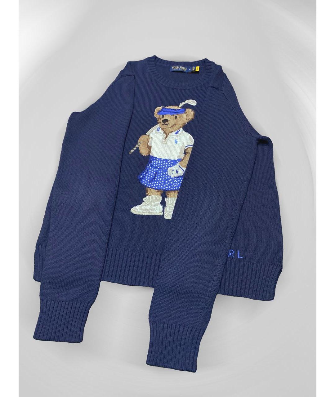 POLO RALPH LAUREN Темно-синий хлопковый джемпер / свитер, фото 7