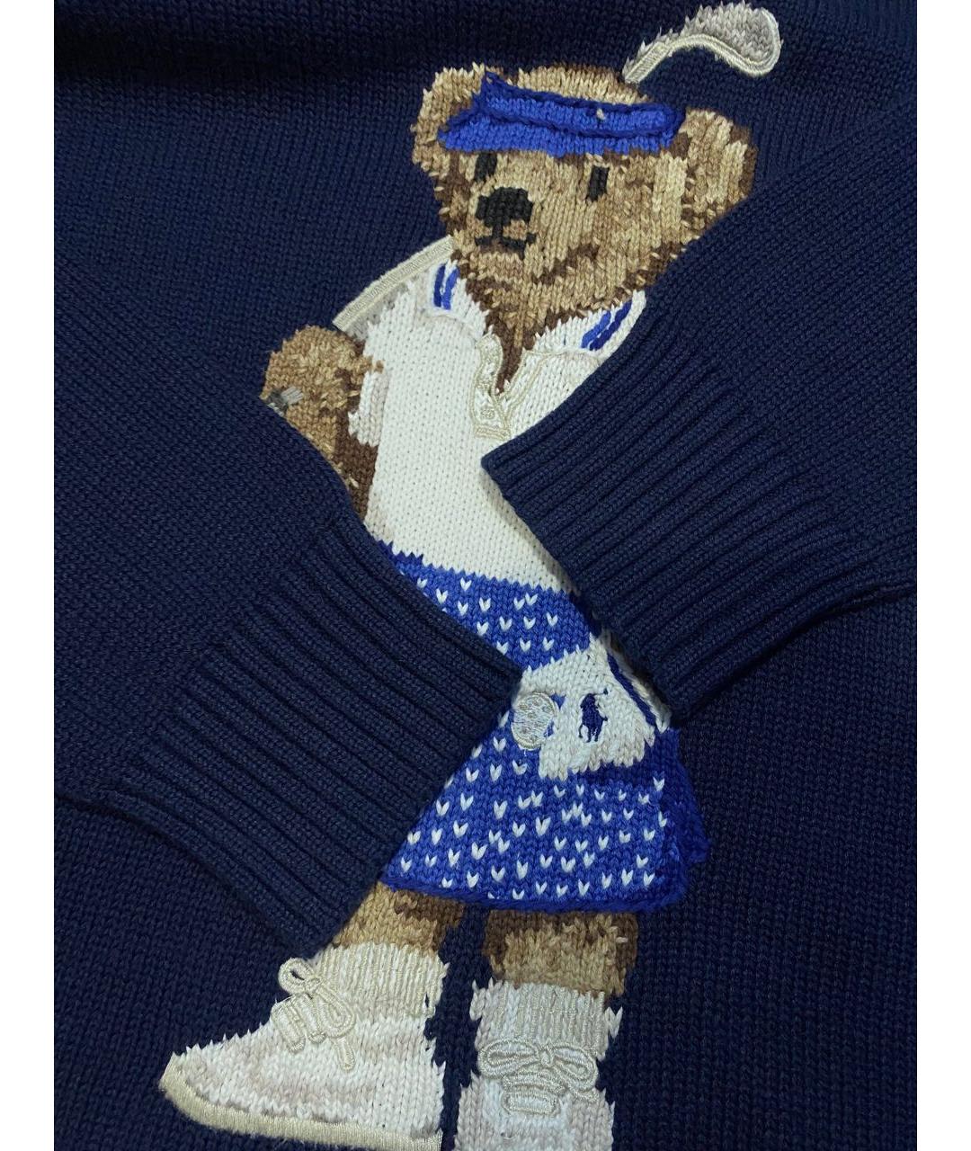 POLO RALPH LAUREN Темно-синий хлопковый джемпер / свитер, фото 3