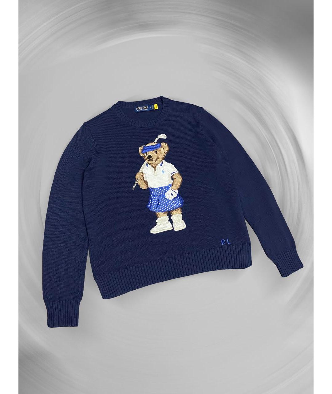 POLO RALPH LAUREN Темно-синий хлопковый джемпер / свитер, фото 2