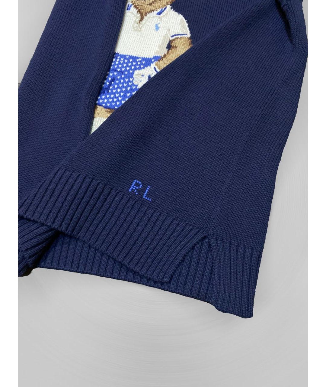 POLO RALPH LAUREN Темно-синий хлопковый джемпер / свитер, фото 6