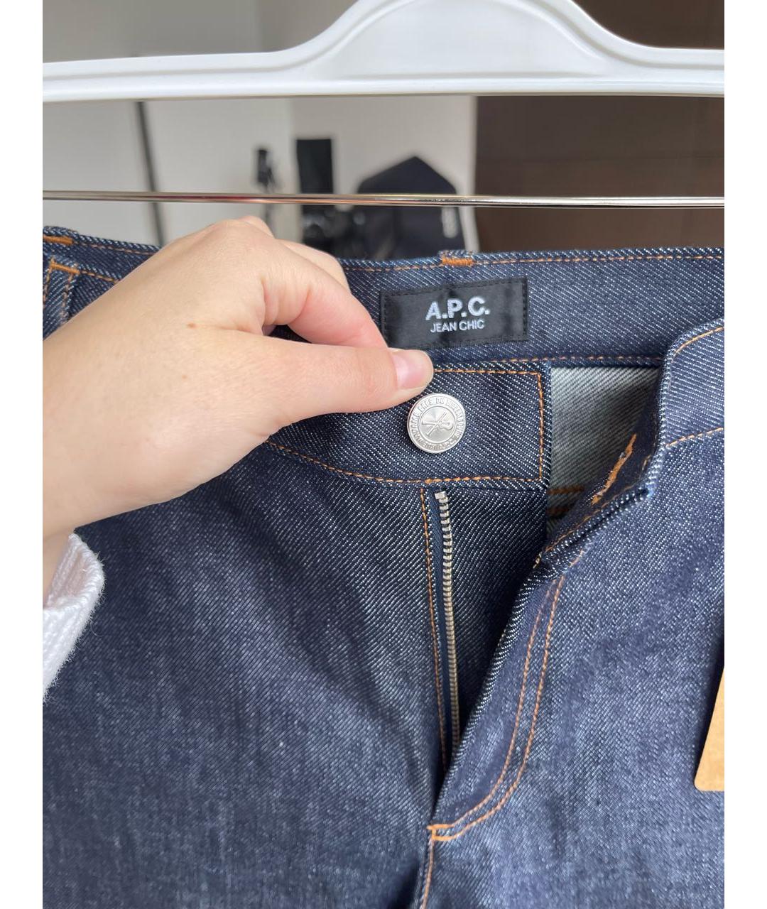 A.P.C. Темно-синие хлопковые джинсы слим, фото 7