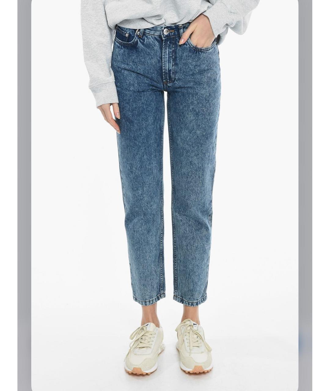 A.P.C. Синие хлопковые прямые джинсы, фото 2