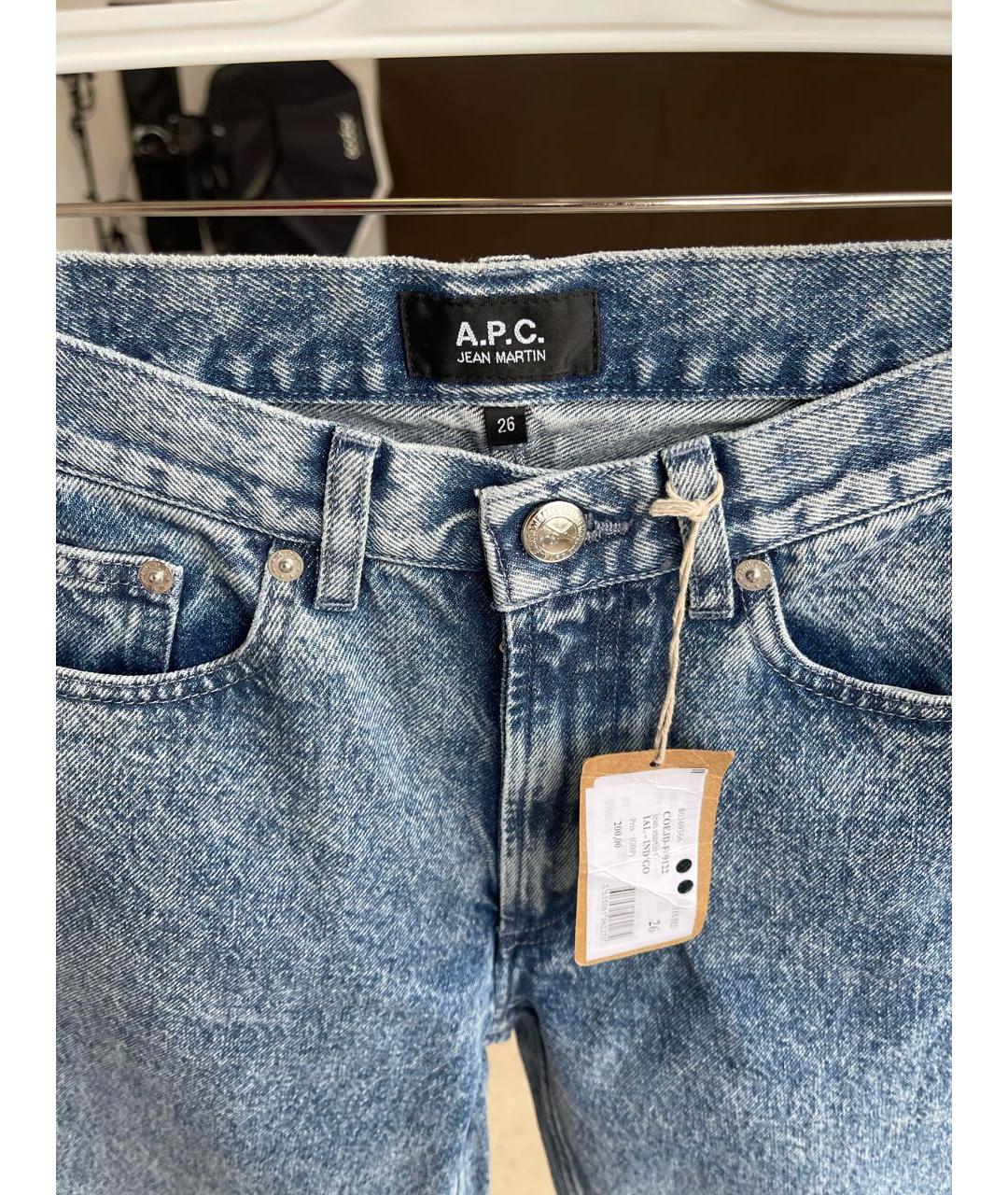 A.P.C. Синие хлопковые прямые джинсы, фото 5