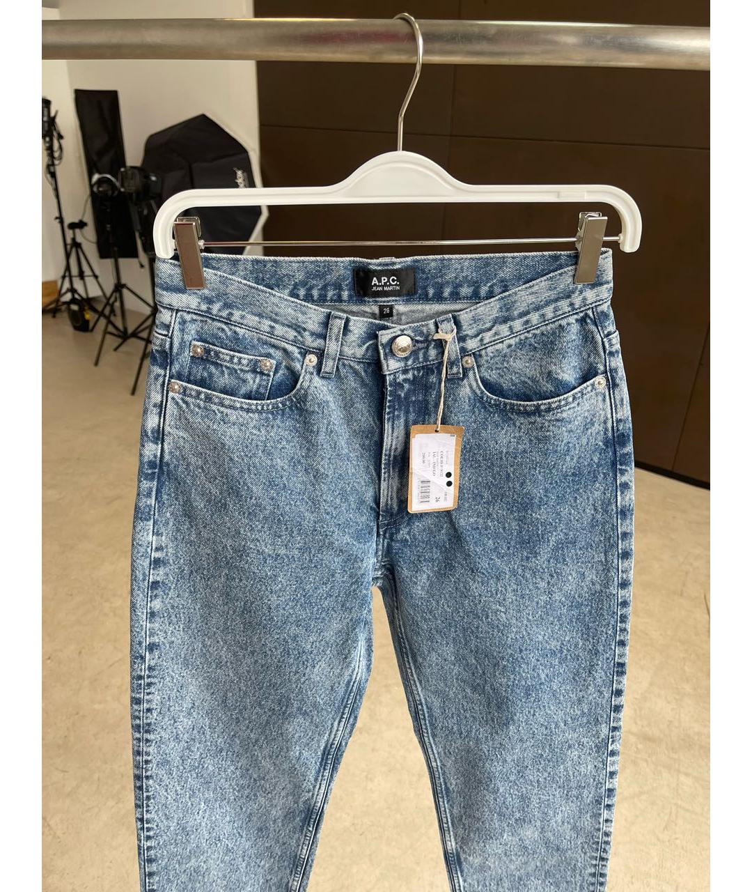 A.P.C. Синие хлопковые прямые джинсы, фото 6