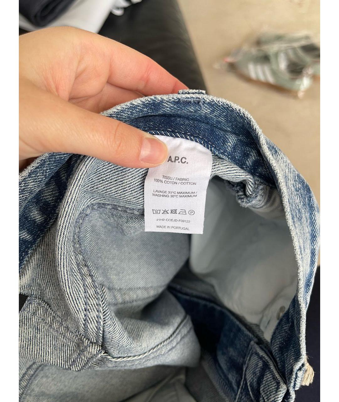 A.P.C. Синие хлопковые прямые джинсы, фото 8
