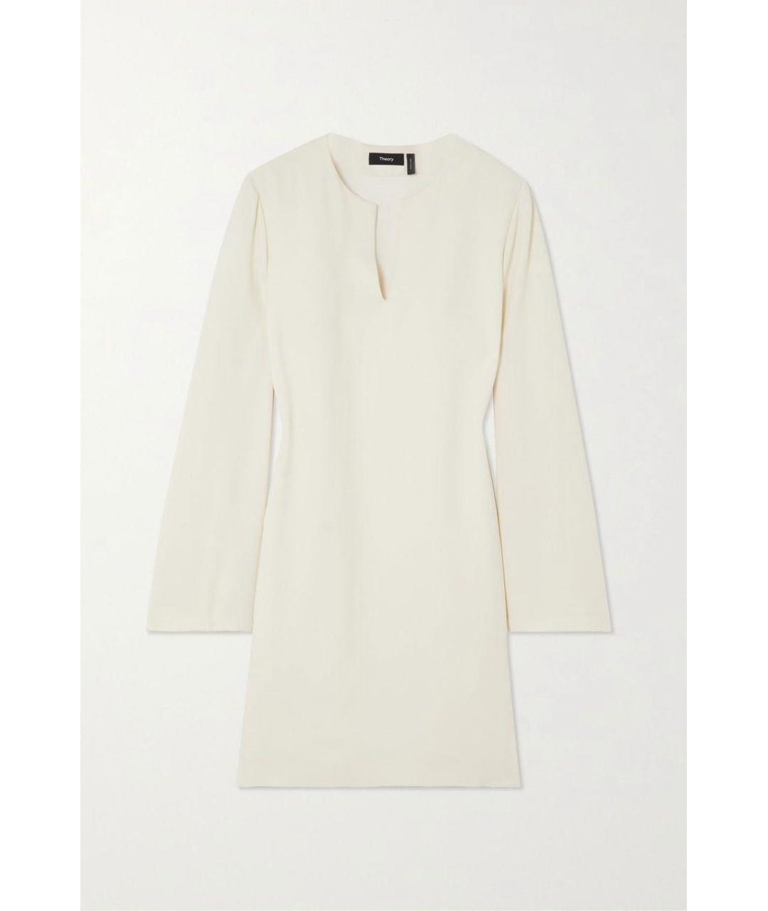 THEORY Бежевое креповое повседневное платье, фото 9