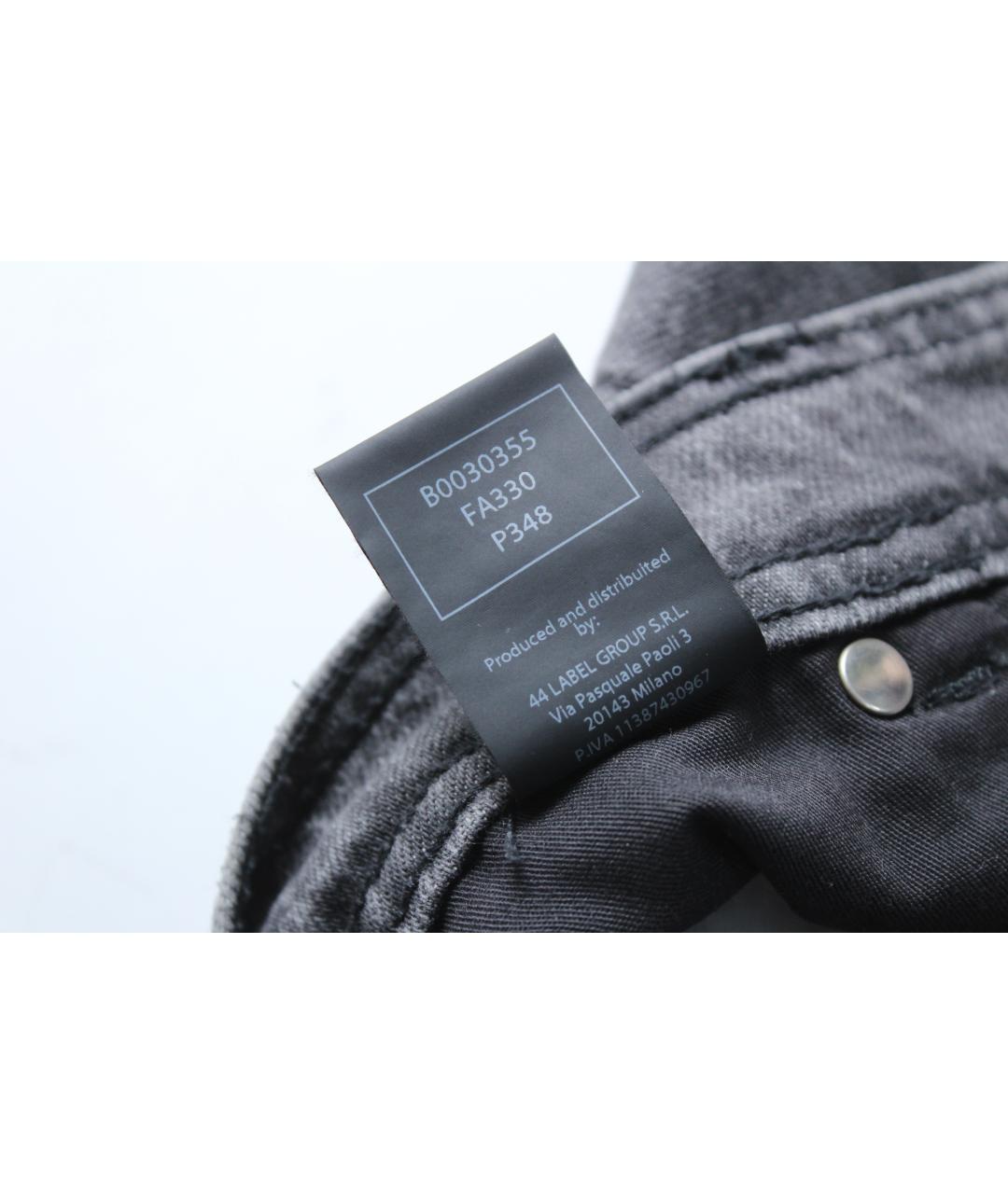 44 LABEL Серые хлопковые прямые джинсы, фото 5